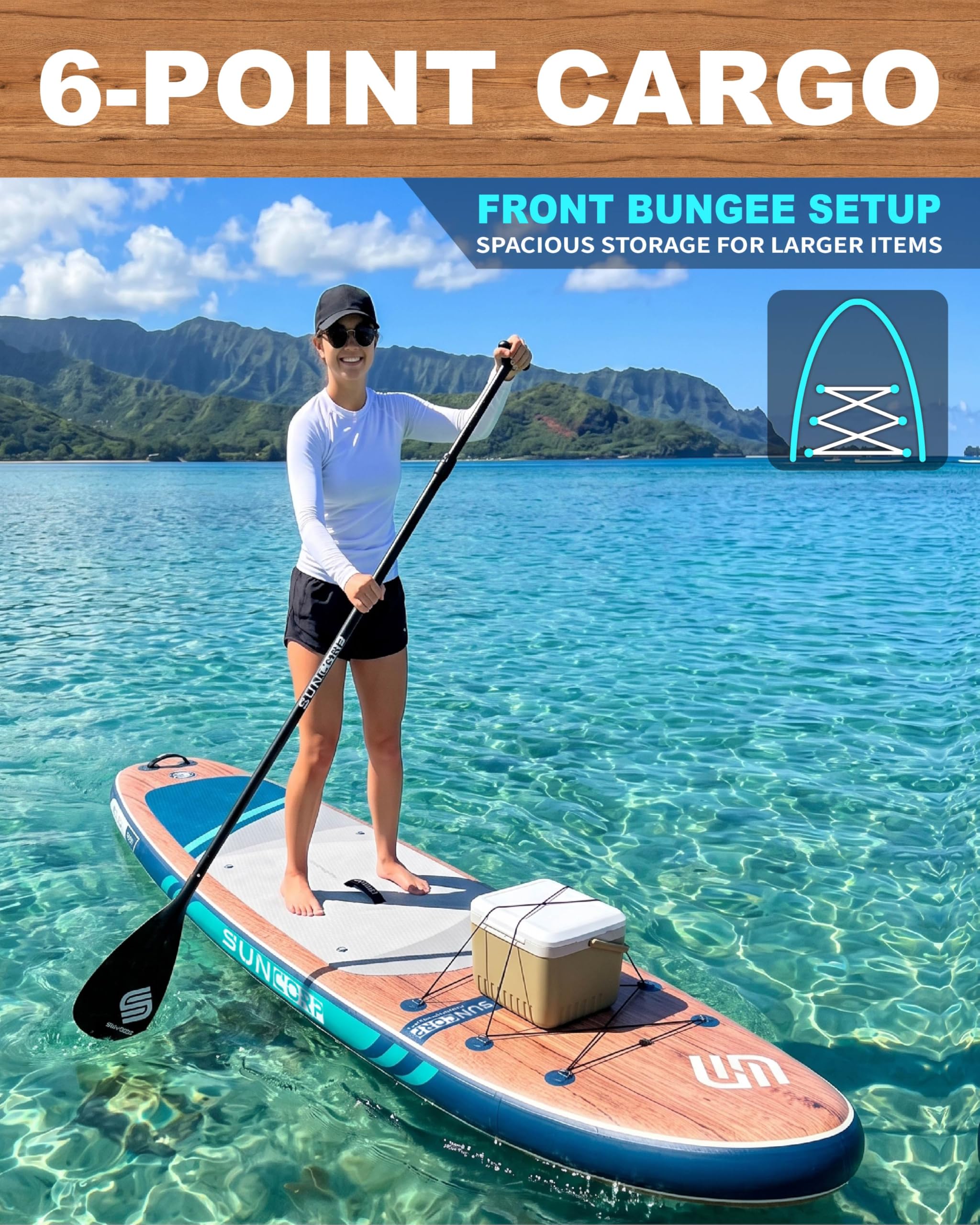 Suncorp 11-Foot Extra-Wide 420 lb Inflatable SUP Kit