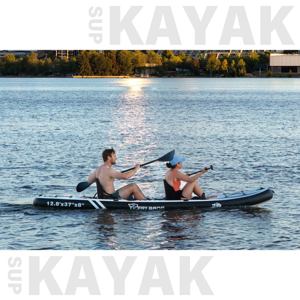 TIGERXBANG 12'8" Two-Person Inflatable Tandem Kayak Kit