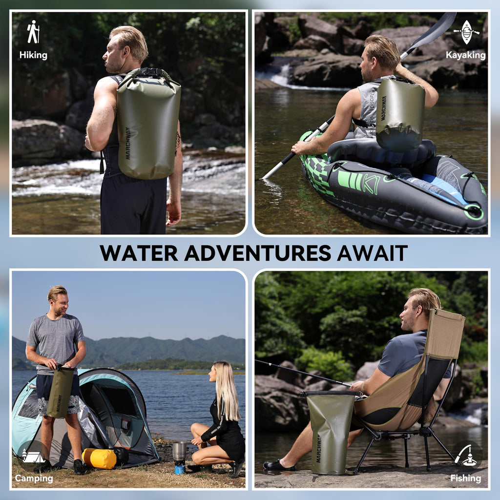 MARCHWAY Waterproof Roll-Top Dry Bag Backpack