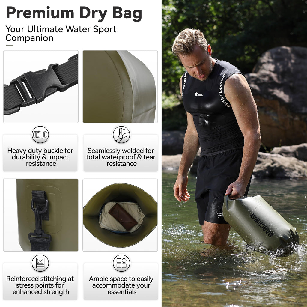 MARCHWAY Waterproof Roll-Top Dry Bag Backpack