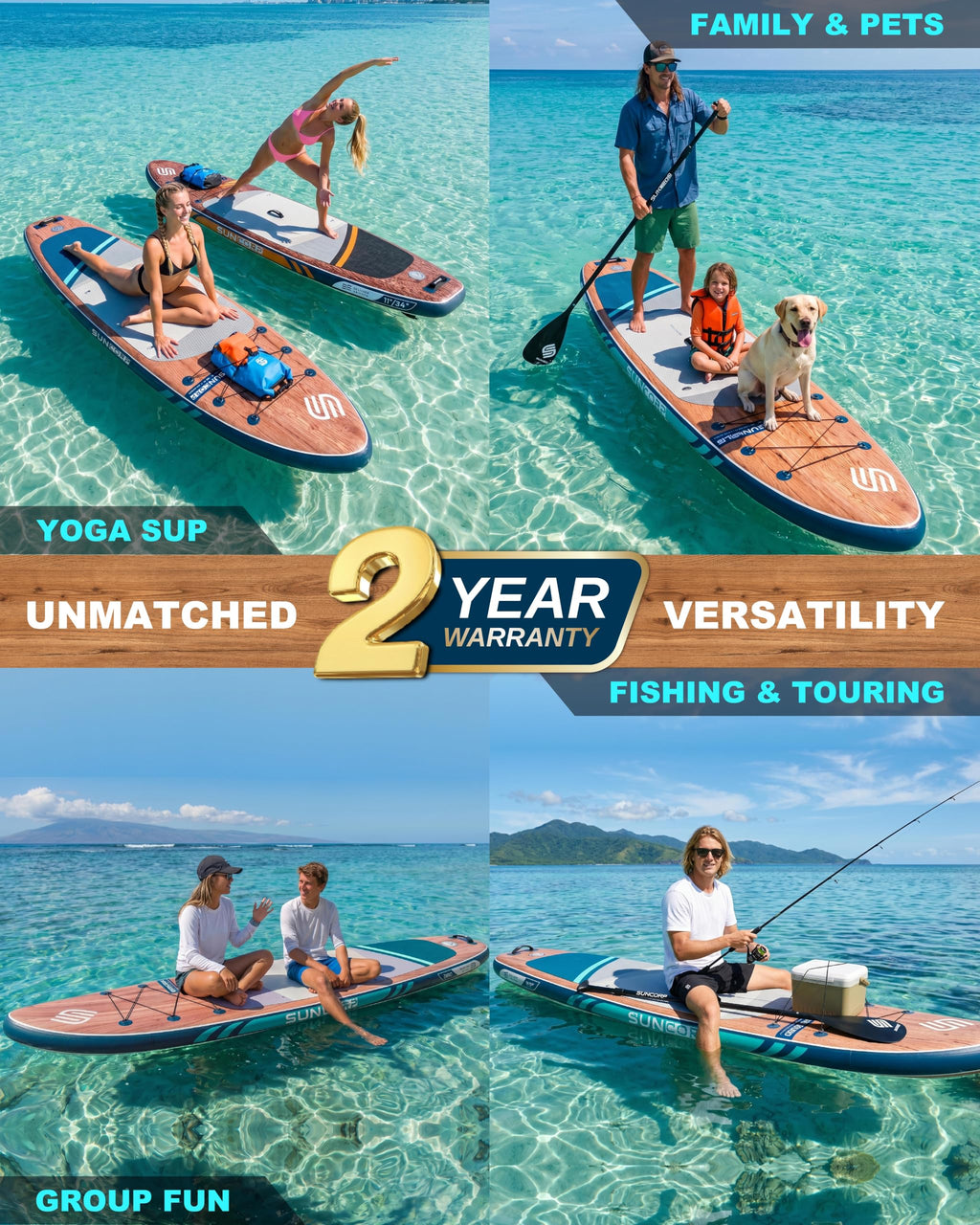 Suncorp 11-Foot Extra-Wide 420 lb Inflatable SUP Kit