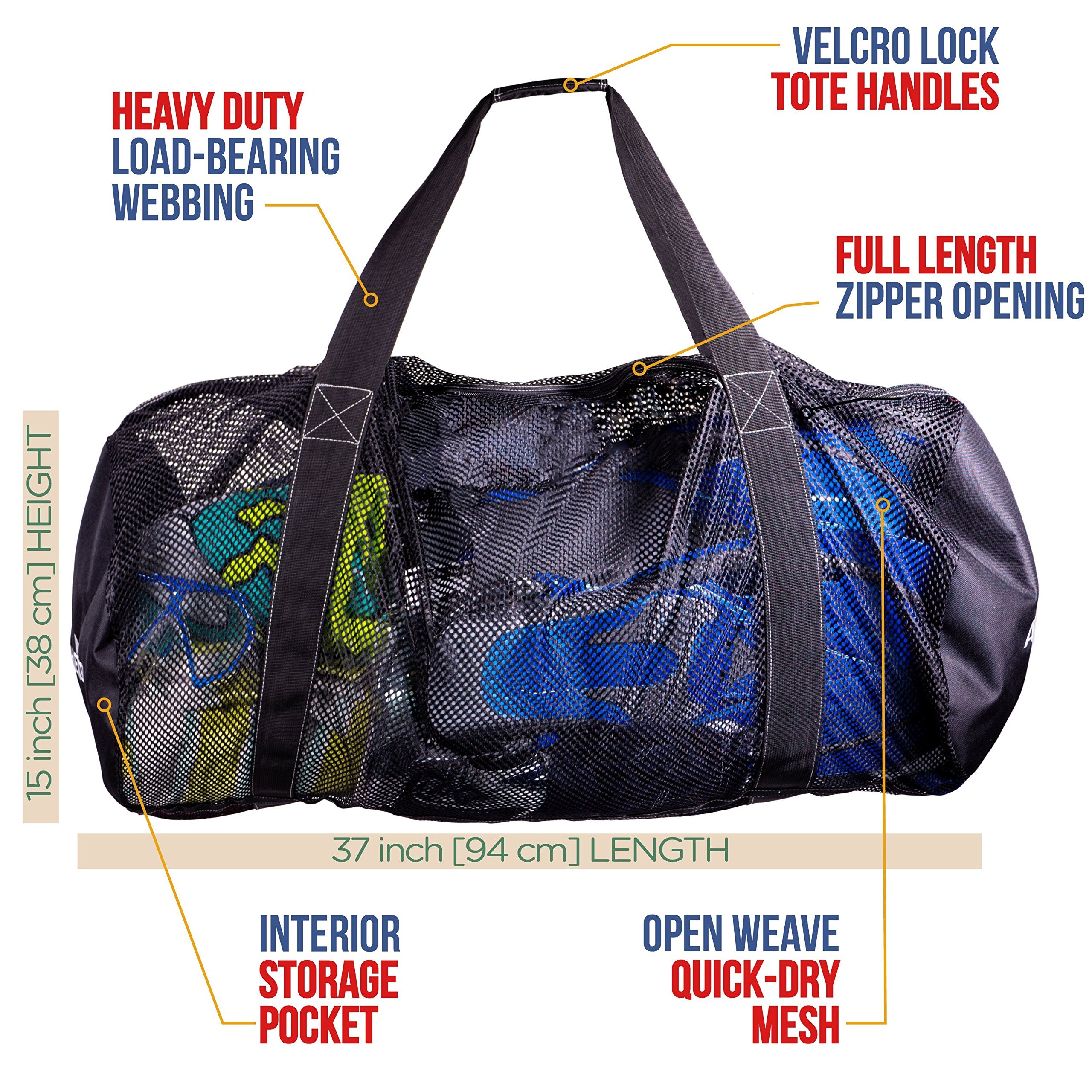 Athletico XL Mesh Dive Duffel Bag for Scuba Gear
